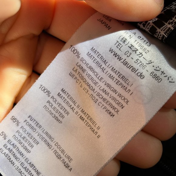 Laurel 100% wool a -line dual texture navy dress size 6 - Picture 7 of 12